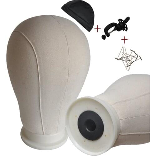 21"22"23"24"25" Beige Canvas Block Head For Making Wig Display Styling Manequin Manikin Head Canvas Head Free Get Gift