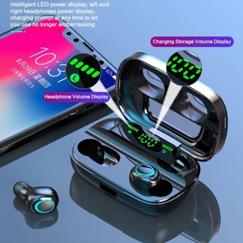 HETNGSYOU TWS Bluetooth Earphone Bluetooth 5.0 Headphones Earbuds Noise Cancelling Headsets Touch Control LED Wireless Earphones