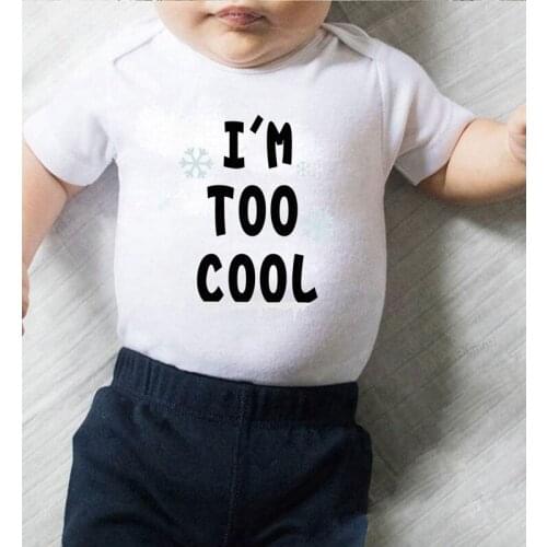 I'm Too Cool Letter Printed Newborn Baby Clothing Girl Boy One Piece Bodysuit for Newborns Jumpsuit Children Winter Clothes