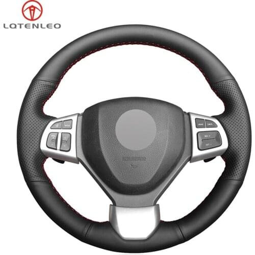 LQTENLEO Black Artificial Leather Car Steering Wheel Cover For Suzuki Swift 2011-2017 Swift Sport 2011-2017 Vitara S 2015-2019