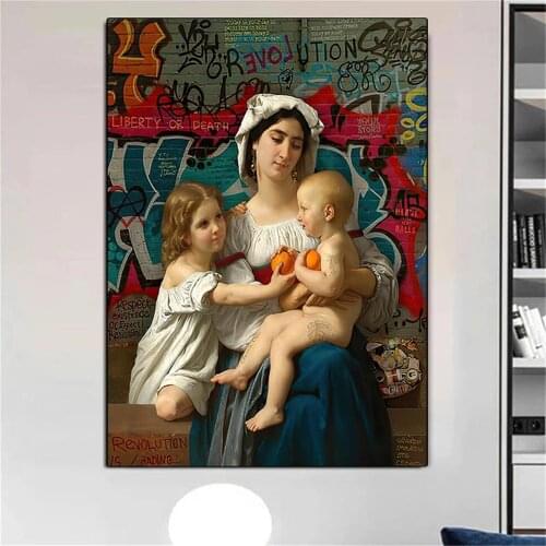 Western oil painting Bougereau Art Canvas Painting Artwork Portrait Poster Wall Picture For Living Room modern Home Decorative