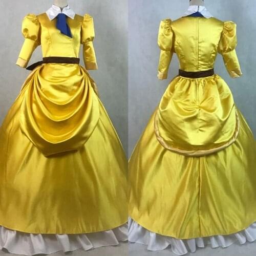 Movie Jane Yellow Princess Dress Fantasy Carnival Masquerade Cosplay Costume Adult Women Ball Gown