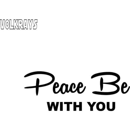 Volkrays Classic Car Stickers Peace Be with You Christian Religious Vinyl Waterproof Decals Accessories Black/silver,17cm*6cm