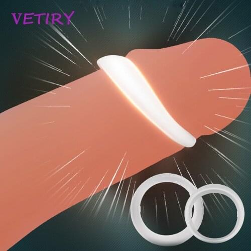 2PCS Foreskin Corrector for Men Resistance Ring Male Penis Stretcher Cock Ring Sex Toys for Men Delay Ejaculation Daily/Night