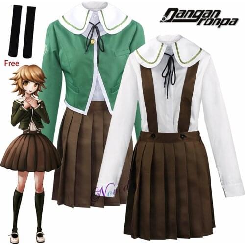 Anime Danganronpa Trigger Happy Havoc Chihiro Fujisaki Cosplay Costume Women Girls JK Uniform Suit Halloween Party Costume