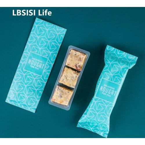 LBSISI Life 100pcs Hot Seal Bag Blue Snowflakes Nougat Candy Cookie Chocolate Baking Machine Sealed Food Packing With Bottom