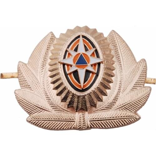 RUSSIAN EMERGENCY SITUATIONS MINISTRY METAL CAP HAT BADGE COCKADE