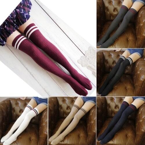 Fashion Ladies Knee High Lace Socks Women Over Knee Socks Thigh High Thick Lovely Girl Knitting Longstockings