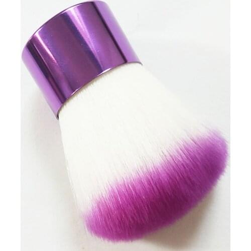 Soft 2 color synthetic hair purple kabuki brush special shape soft hair bluher brush in makeup