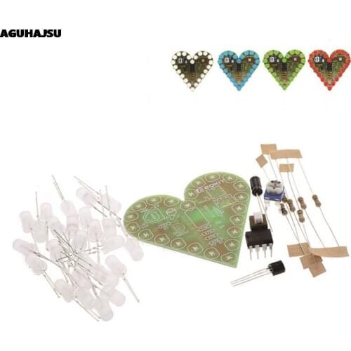 DIY Kit Heart Shape Breathing Lamp Kit DC 4V-6V Breathing LED Suite Red White Blue Green DIY Electronic Production for Learning