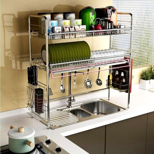 Kitchen Organizer and Storage Stainless Steel Dish Rack Sink Drain Drying Filter Bowlware Dish Rack Storage Rack
