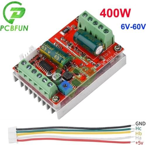 BLDC 3 Phase 400W DC Hall Brushless Motor Controller PWM Hall Motor Control Driver Board With Forward/Reverse/Brake DC 6V-60V