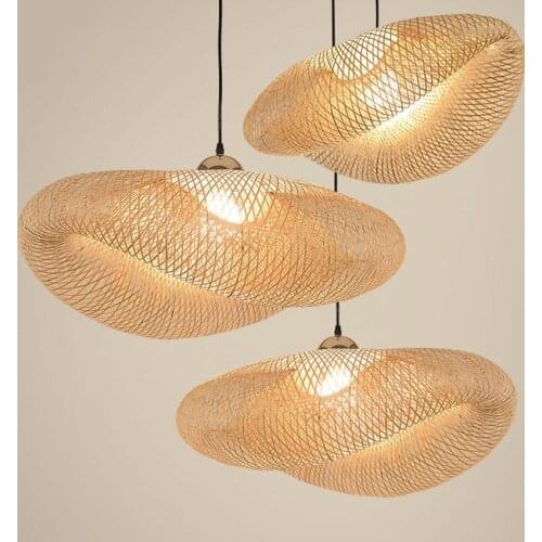 Nordic Wood Pendant Lamp Kitchen Bamboo Fixtures Led Pendant Light Suspension Home Indoor Dining Room Hanging Lamp LED Luminaire