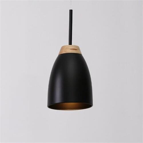 Nordic Loft Style Droplight Simple Modern LED Pendant Light Fixtures Dining Room Bar Wood Iron Hanging Lamp Indoor Lighting