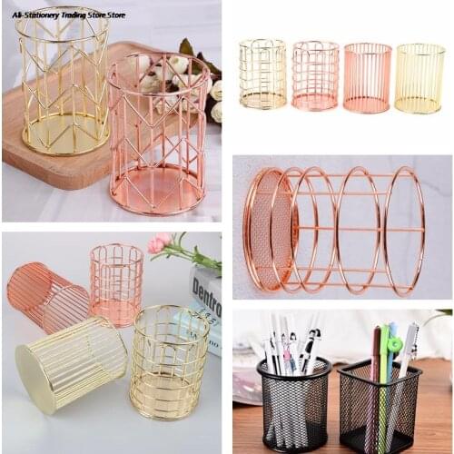 Hollow Pen Pencil Pot Holder Desktop Pen Container Office School Storage Case Desk Pen Organizer Makeup Brushes Storage