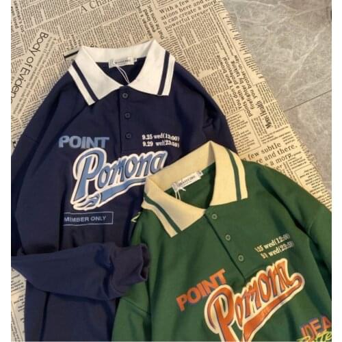 Korean Long Sleeve Letter Printing Sweatshirt Women Hoodie Men Streetwear Polo Letter Print Loose Harajuku Hoodies Womens Tops