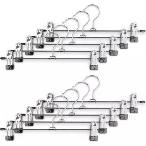 10PCS Portable Hangers Metal Clips With Hook Clothes Trousers Hanger Storage Organizer Wardrobe Storage Hanger Drying Rack