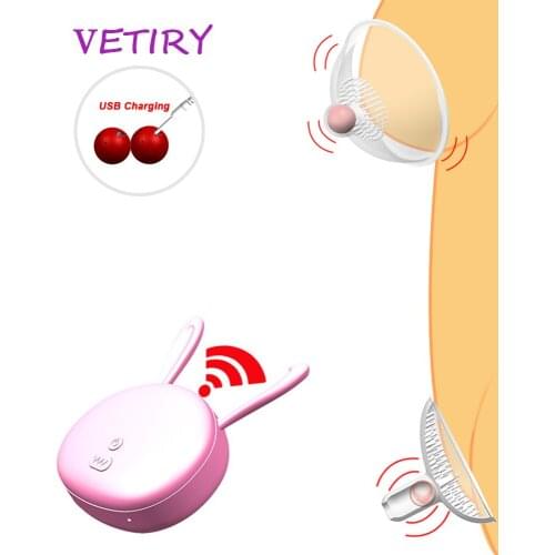 VETIRY Nipple Vibrator Clitoris Stimulator Breast Massager Nipple Sucker Nipple Clamp Breasts Enlarge Pump Chest Stimulator