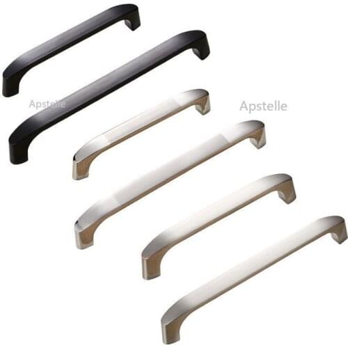 Drawer Cabinet Handles Zinc Alloy Silver Black Dresser Closet Knob Kitchen Cupboard Pull Modern European Fashion