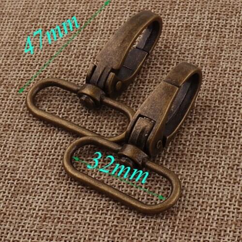 10 PCS Antique Bronze Lobster Swivel Clasps 32mm Bulk Alloy Purse Clasp Hook,Clasps Claws Connector Snap Buckle Gate Bag Purse