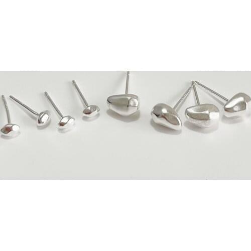 1pair 100% Authentic 925 Sterling silver facet Cut Reshape the stone ear Earrings Jewelry C-C799