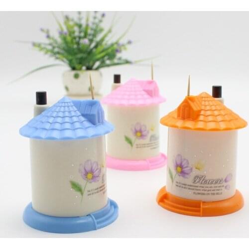1pc Creative House Shaped Automatic Toothpick Holder Pocket Small Toothpick Box Toothpick Storage Box Toothpick Dispenser