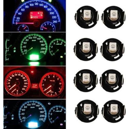 HiMISS 10Pcs T4.2 12V LED Bulb Car Instrument Dashboard Meter Panel Lights Lamps White Green
