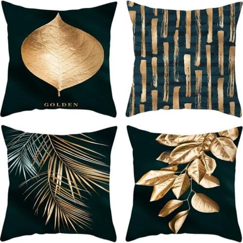 4Pcs Gold Geometric Pillow Case 45X45cm Pillowcase for Chair Sofa Decorative Cushion Cover