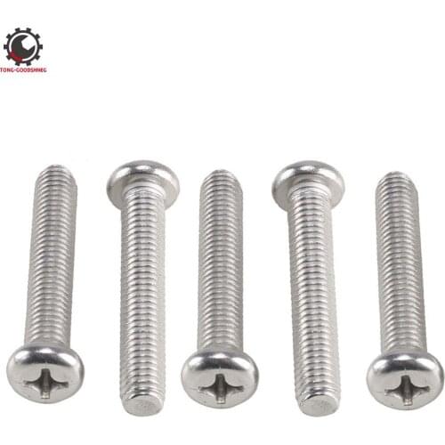 5PCS Machine Bolts M8 x 45mm 304 Stainless Steel Cross Phillips Machine Screw Bolt for TV Wall Mount Bracket TV mounting Bolts