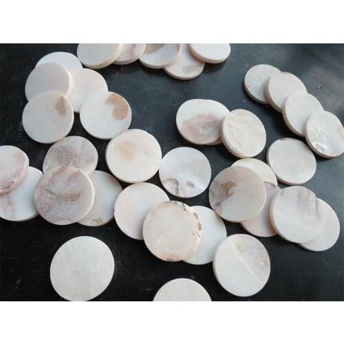 50Pcs Inlay Material Circle White pearl shell blanks size:35x(3-4mm)