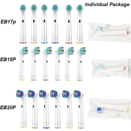 8/12/16/20pcs Oral B Electric Toothbrush Replacement Brush Heads Individual Package Extra Soft Bristles OC18 D8011 D9525 D25 D30