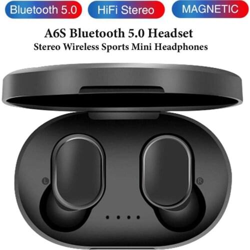A6S Wireless Bluetooth Earbuds IPX5 Waterproof Headset HIFI Stereo Headphones Mini In Ear Bluetooth Earbuds with Charging Case