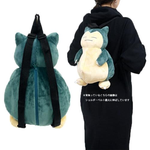 Anime Snorlax Plush Doll Backpack Kabigon Model Toy knapsack for Child Student School Bag Cosplay Toys 36cm