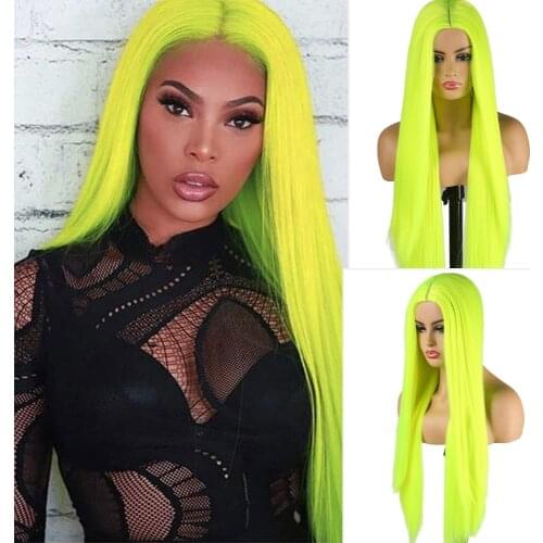 Glueless Cosplay Wigs with Baby Hair Synthetic Silky Straight Replacement Wigs for Women Heat Resistant Fiber Hair