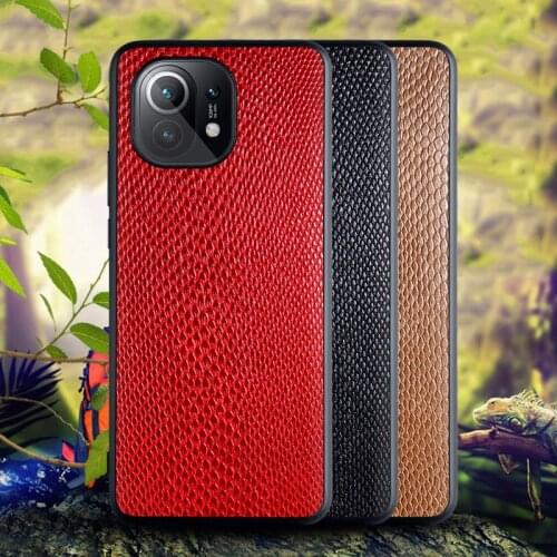 Case for Xiaomi Mi 11 Lite Ultra Pro 5G funda Snake skin pattern Leather Luxurious coque for xiaomi mi 11 lite case Flip Cover