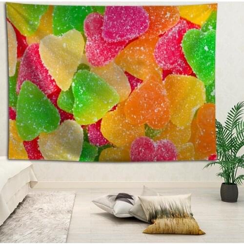 New arrival custom Candy printing tapestry More Size home living room bedroom decorative wall blanket
