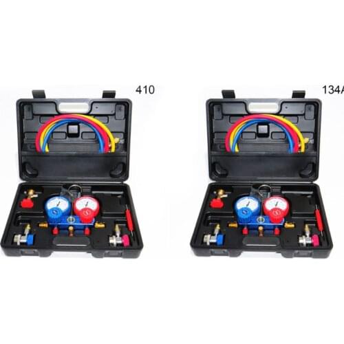 R134A/410 AC Air Conditioner Dual Manifold Gauge Set Double Table Fluorine Refrigeration Auto Diagnostic Tools