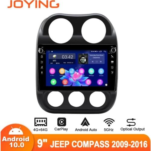 Joying 9" Android10 Car Radio Player for Jeep Compass 2009-2016 GPS Carplay DSP SPDIF Subwoofer DAB DVR OBD 5GWIFI IPS1280*720