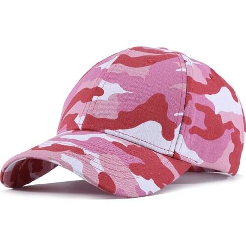 Korean version fashion baseball cap spring autumn cotton camouflage duck tongue hat women adjustable outdoor sports cap visor