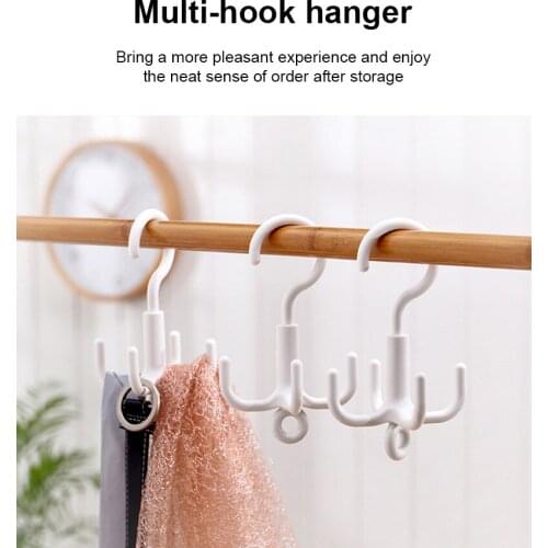 Household Rotatable 4-claw Hook Simple Hanging Bag Scarf Hanger Wardrobe Can Be Superimposed With Slipper Rack
