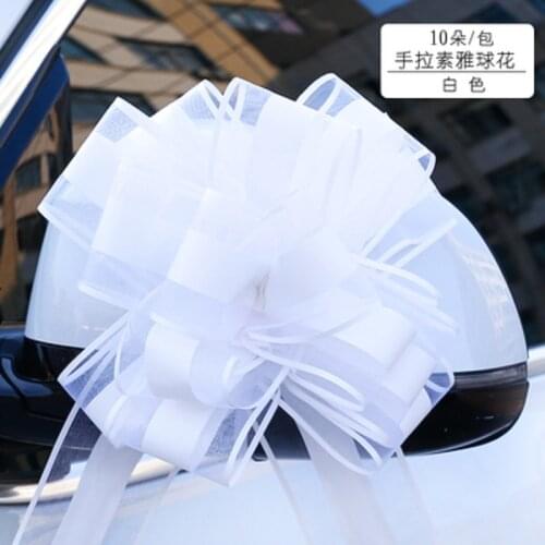 20 PCS White/silver/pink Extra large snow yarn Pull Bow ribbon for Gift Packing Party festive Wedding Car door handle Decoration
