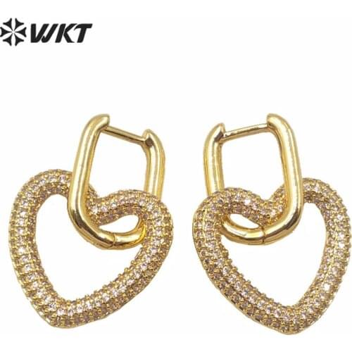 ME074 Drop Earrings Cubic Zirconia Micro Pave Jewelry Earrings Trendy Lady Earring Star Rectangle Heart-shape