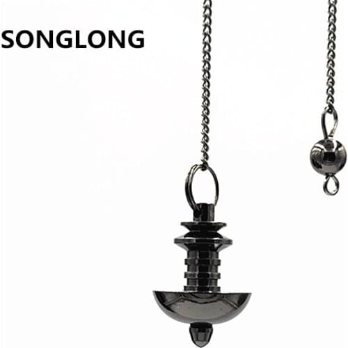 Copper Pendulum Dowsing Reiki Pendant Wheels of Life Gems Jewelry Pendulums Reiki Healing Pendule Men Women Gift