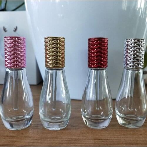 MUB- 12ml Mini Essential Oils Dropper Bottle Glass Perfume Bottles Gold Silver Aluminum Cap Traveler Empty Refillable Bottles