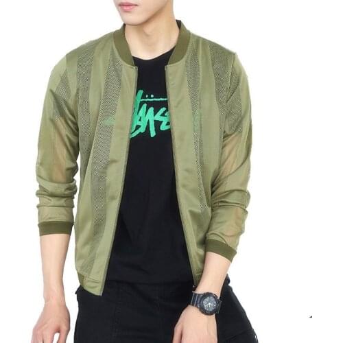Mens Sunscreen Clothes Korean Handsome Sports Leisure Breathable Summer Coat Trend Thin Jacket Pure Color 2021 College