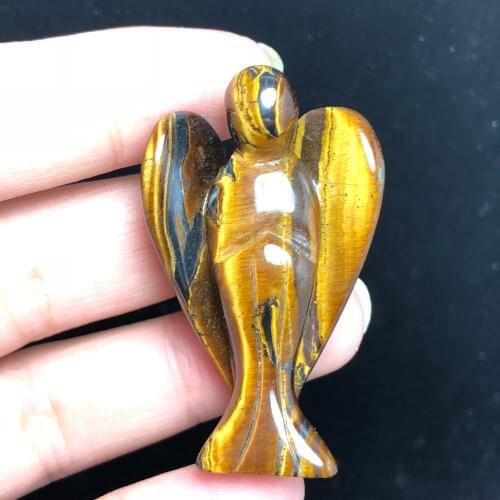 Natural tiger eye stone hand-carved angel