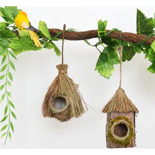 New Hand-woven Birds Nest Natural Environmentally Cages Roosting Small Animals Hut Hanging House Decor