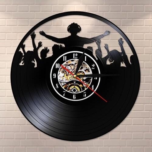 Personalized 12" Disco Dancing Room Wall Art Pub Bar Mix DJ Ballroom Vinyl Record Wall ClockDecorative Vintage Handmade Watch