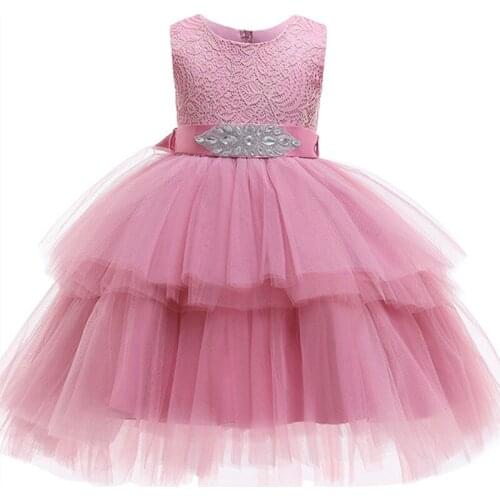 Princess Dress Childrens Wedding Pettiskirt Cake Girl Party Dress Flower Girl Trailing Performance Host Evening Dress Girl Clo