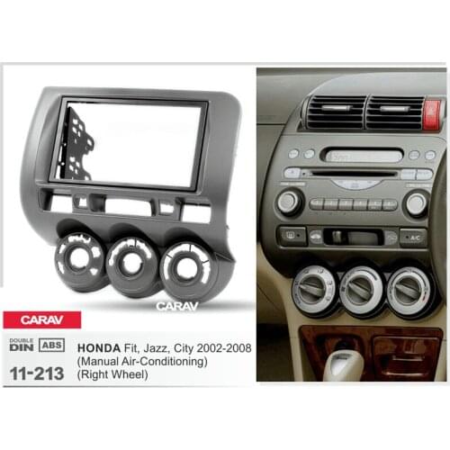 Radio Fascia for HONDA Fit Jazz City 2002-2008 Double Din Radio DVD Stereo CD Panel Dash Mount CARAV 11-213